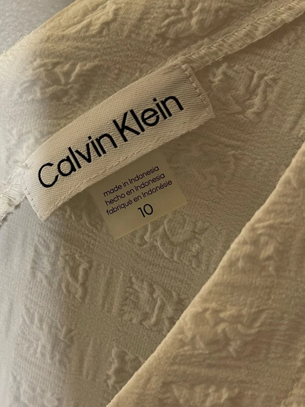 Calvin Klein women's white sleeveless V-neck ruffled A-line mini dress Sz 10 - Picture 4 of 5